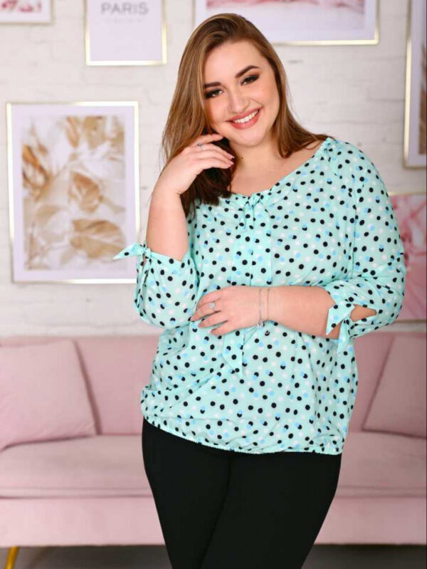 Wannabee csinos tavaszi blúz v.kék-pöttyös