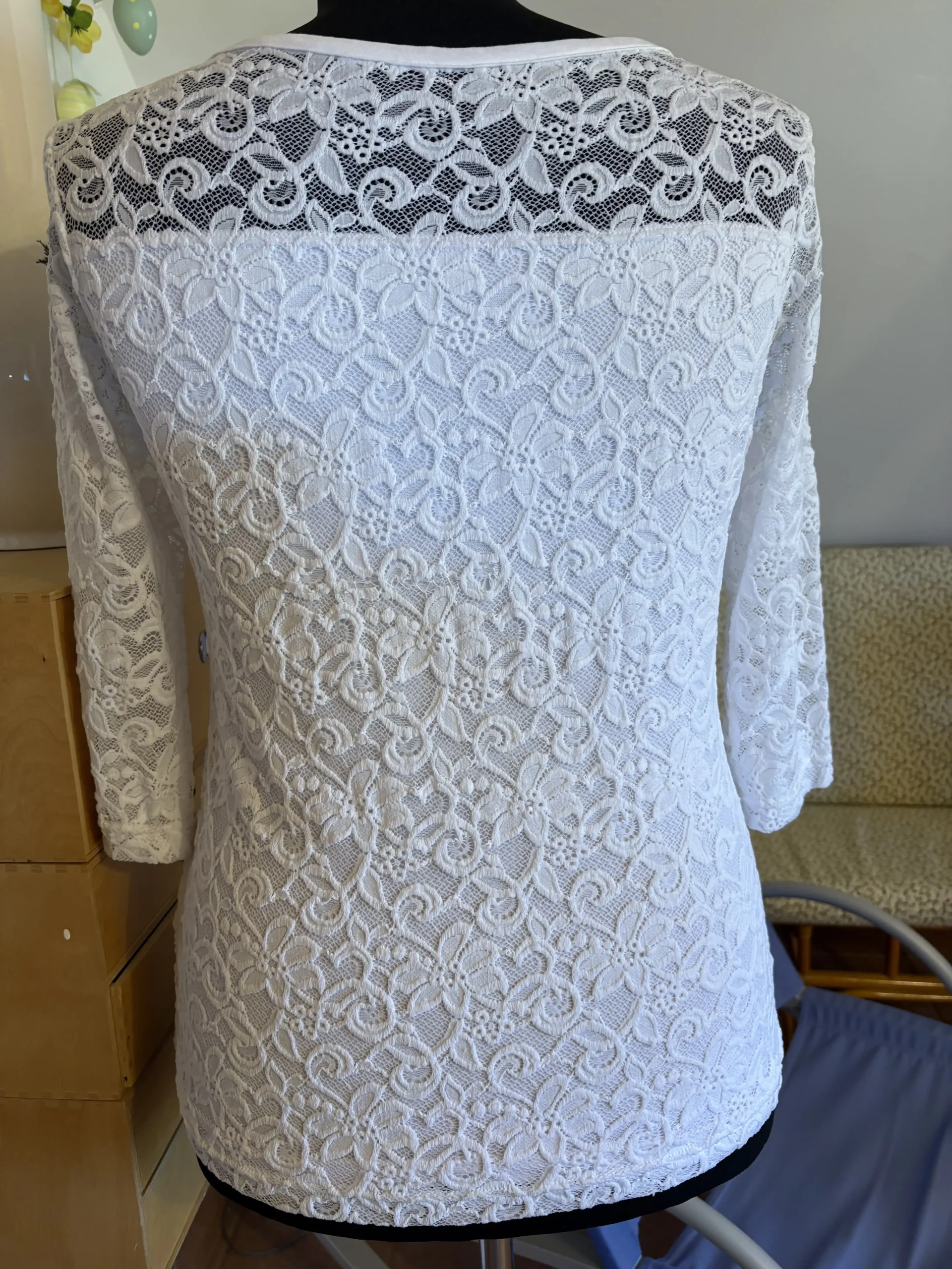 Mandala csipkés alkalmi felső fehér - Image 5