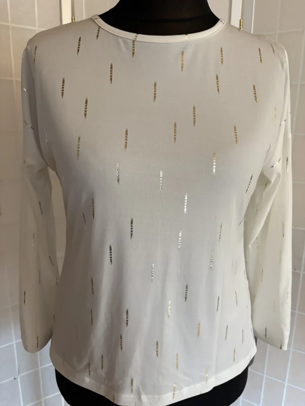 Szöszi Fashion ekrü - arany mintás top