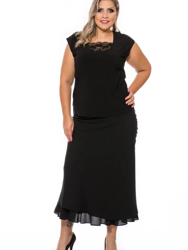 Sylverro alkalmi maxi szoknya fekete